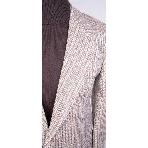 Bill Blass Sport Coat Blazer Micro Check Multi-Color Sz 42R Casual Jacket SILK - Picture 4 of 14